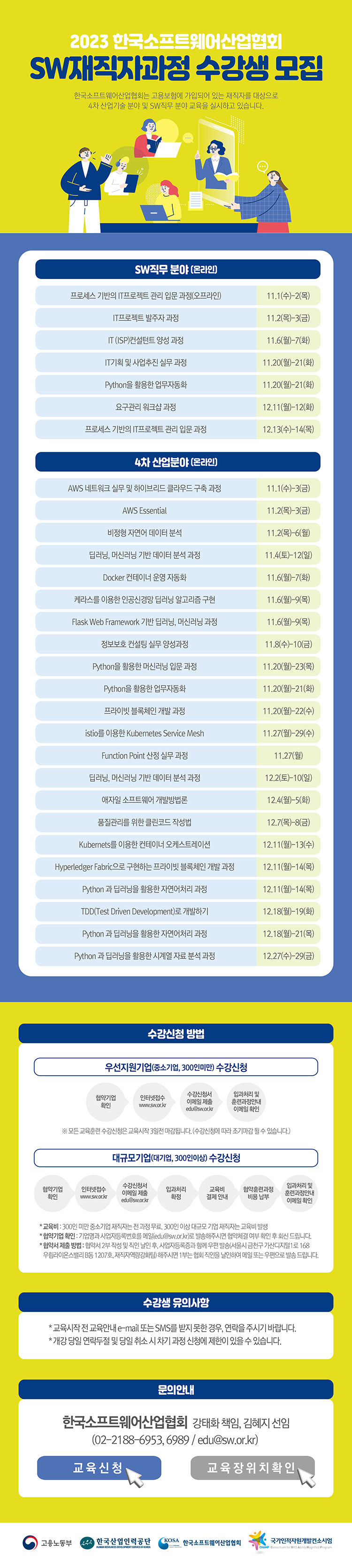 한국소프트웨어산업협회 컨소시엄 교육 안내