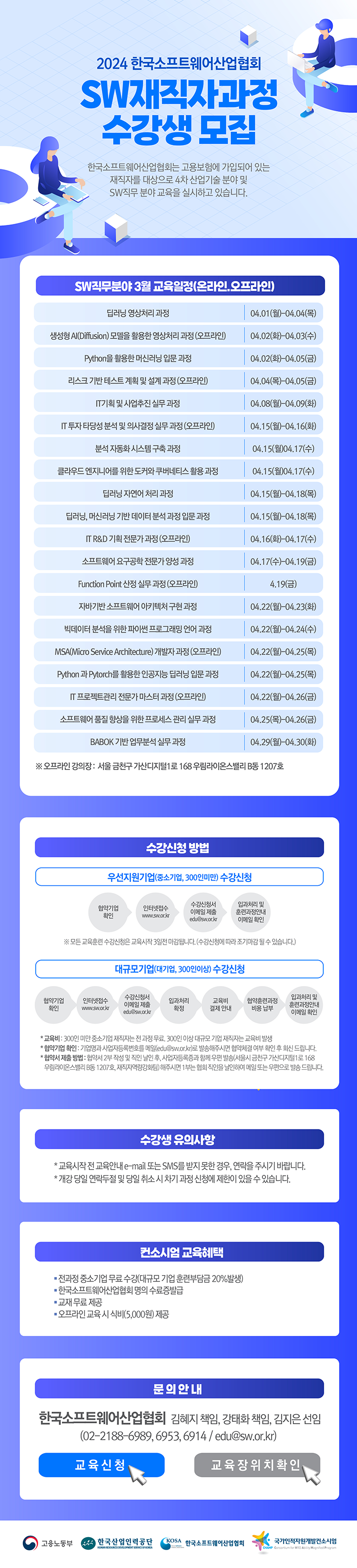 	2024 한국소프트웨어산업협회 컨소시엄 재직자 훈련과정 모집안내 4월